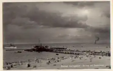 17424 Heringsdorf Strand mit Seebrücke  *ca. 1940