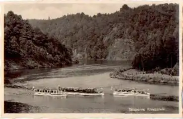 09648 Talsperre Kriebstein mit Ausflugsdampfern, Binnenschiff  o 19.7.1937