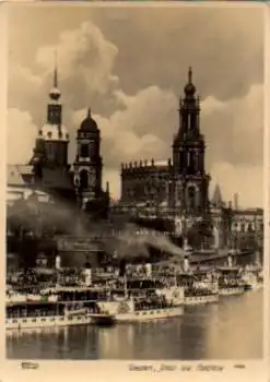 Dresden Brühlsche Terrasse Elbdampfer Hahn-Foto10699, gebr. 17.5.1960