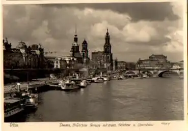Dresden Brühlsche Terrasse Elbdampfer * 1950 Verlag Hahn-Foto10927