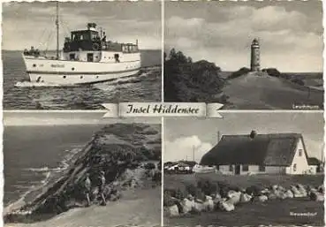 18565 Hiddensee Leuchtturm Steilküste Dampfer Nautilus o ca. 1958