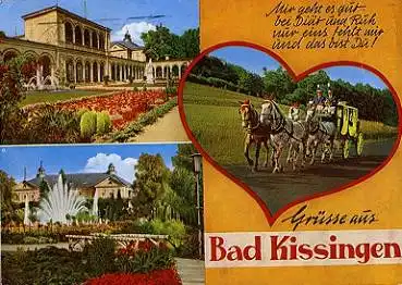 Bad Kissingen historische Pferdekutsche Postkutsche o 12.5.1980