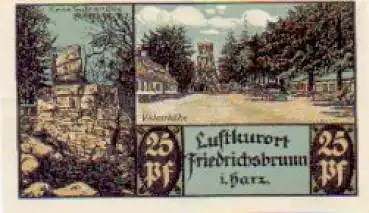 06507 Friedrichsbrunn Städtenotgeld Wert 25 Pfennige 1921