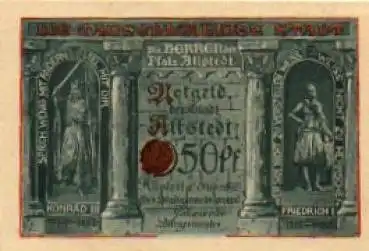 06542 Altstedt Städtenotgeld 50 Pfennige Konrad III Friedrich I.  1921