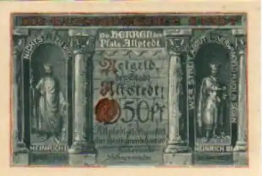 06542 Altstedt Städtenotgeld 50 Pfennige Heinrich II. und III. 1921