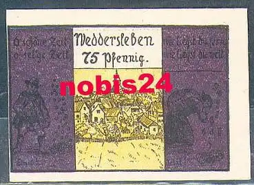 06502 Weddersleben Städtenotgeld 75 Pfennig 1921