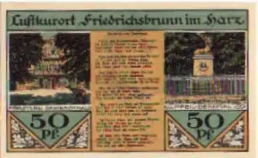 06507 Friedrichsbrunn Städtenotgeld 50 Pfennige 1921