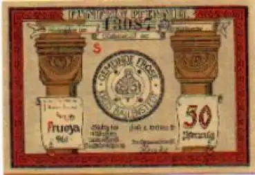 06464 Frose Städtenotgeld 50 Pfennige Säulenköpfe Klosterkirche 1921