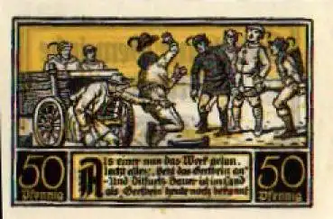 06484 Ditfurt Städtenotgeld 50 Pfennige Einer Werk getan Geelbein 1921