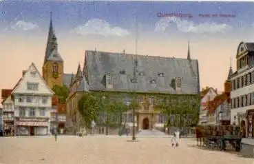 06484 Quedlinburg Markt mit Rathaus * ca. 1920