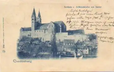 06484 Quedlinburg Schloss und Schlosskirche von Süden o 11.8.1900