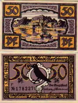 06217 Merseburg Städtenotgeld Wert 50 Pfennige Herzog Christian 1921