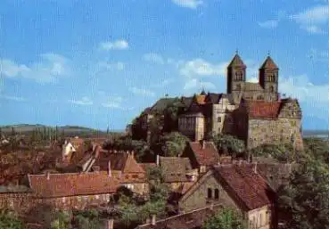 06484 Quedlinburg vom Münzenberg auf Schloßmuseum und Stiftskirche o 15.9.1989