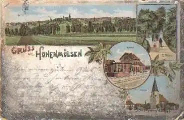 06679 Hohenmölsen Litho Bahnhof o 31.12.1899