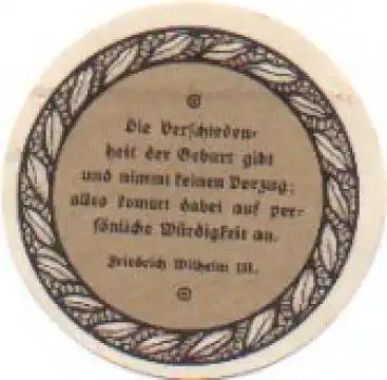 06648 Eckartsberga Städtenotgeld 25 Pfennige Spruch Friedrich Wilhelm III. 1921