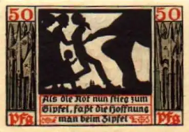 06618 Naumburg Städtenotgeld 50 Pfennige Hoffnung Zipfel 1920