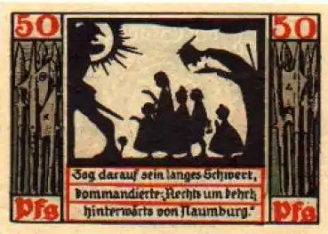 06618 Naumburg Städtenotgeld 50 Pfennige Kommandieren 1920