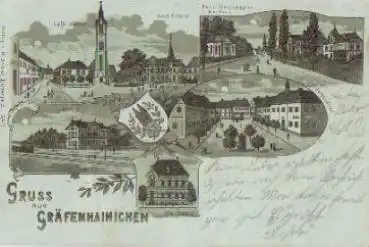 06773 Gräfenhainichen ​​​​​​​Cafe Walther Litho Postamt Bahnhof o 3.9.1900