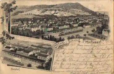 01700 Freita Potschoppel Gruss vom Bahnhof Litho  o 4.8.1897