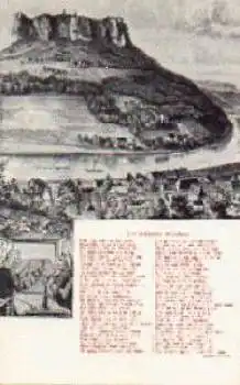 01824 Lilienstein mit Spruch "der verschenkte Lilienstein" *ca. 1920