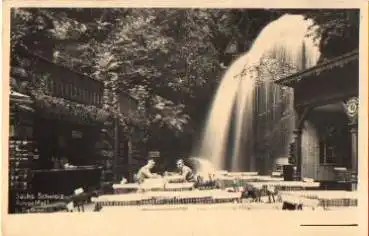 01824 Rathen, Amselfall, Wasserfall, Biergarten *ca. 1950