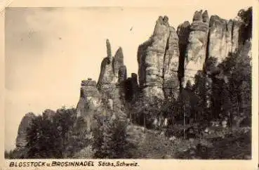 01814 Blosstock und Brosinnadel Kletterfelsen Sächsische Schweiz o 15.8.1962