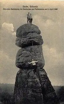 01814 Erste Besteigung Barbarine 8.4.1906 Klettern Bergsteigen o 3.9.1927