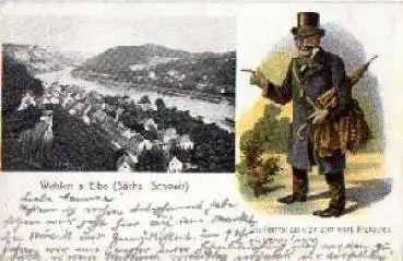 01829 Wehlen Wanderer o 14.6.1911