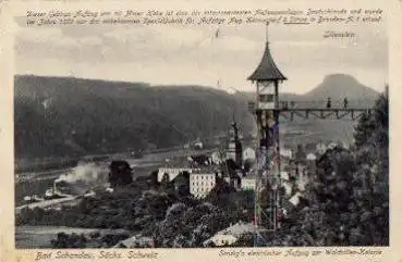 01814 Bad Schandau, Sendig elektrischer Aufzug zur Waldvillen-Kolonie o 28.9.26