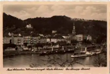 01814 Bad Schandau mit Elbdampfschiffen * ca. 1940