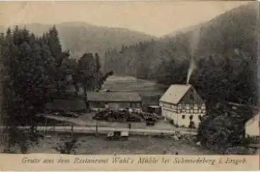 01762 Schmiedeberg Restaurant Wahls Mühle o 8.8.1921