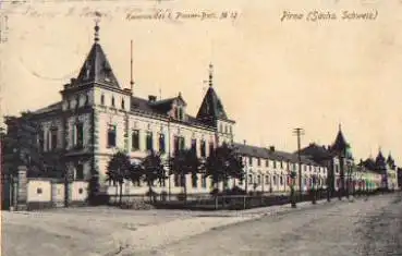 01796 Pirna Kaserne des 1- Pionier-Batl. Nr. 12, o 6.1.1915 Feldpost