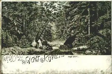 01844 Polenzthal Sächs. Schweiz Litho *ca. 1900