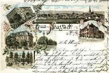01844 Neustadt Sachsen Litho Postamt o 1.10.1897