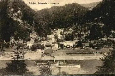 01814 Schmilka mit Elbdampfer ca.1910