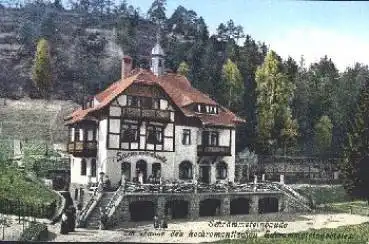 01814 Schrammsteingebiet, Schrammsteinbaude, gebr. ca. 1910