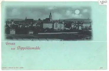 01744 Dippoldiswalde Mondscheinkarte *ca. 1900