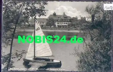 01744 Paulsdorf, HO-Hotel Haus Seeblick, Talsperre Malter, Segelboot, o 1965