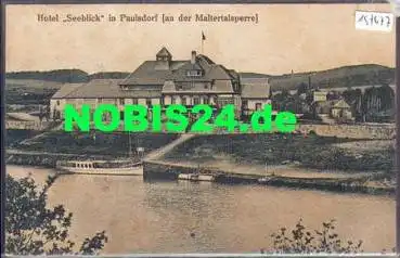 01744 Paulsdorf Hotel Seeblick an der Maltertalsperre Ansichtskarte *ca. 1920