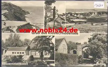 18565 Insel Hiddensee, Gruß aus Kloster Leuchtturm, o 1968