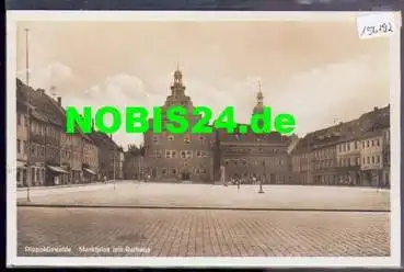 01744 Dippoldiswalde Marktplatz mit Rathaus *ca. 1930