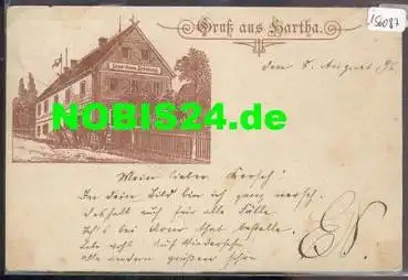 01737 Kurort Hartha Landhaus Erholung Litho Vorläufer-AK o 8.8.1896 Ankunftsstempel 1995!!!