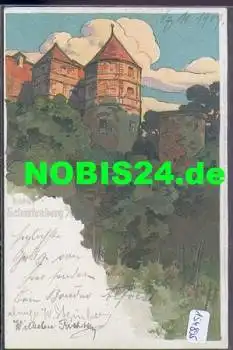 01665 Scharfenberg Schloß Scharfenberg Künstlerkarte o 17.11.1909