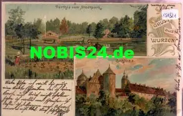04808 Wurzen Farblitho, gebr. ca. 1900