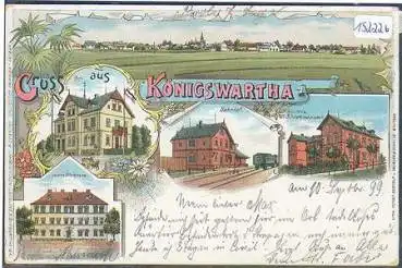 02699 Königswartha Litho Blindenanstalt Post Bahnhof o 11.9.1899