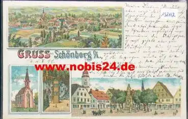 02733 Schönberg Cunewalde Litho o 16.10.1899