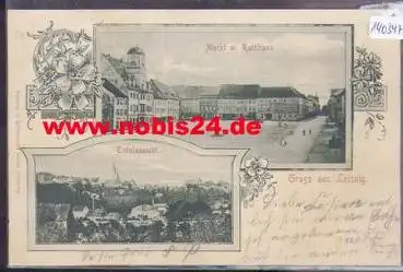 04703 Leisnig Markt mit Rathaus o 2.5.1904