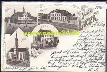 04613 Lucka Litho Post Bahnhof o 23.7.1900