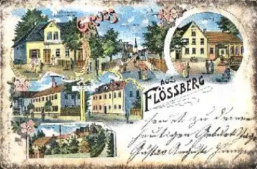 04651 Flössberg ​​​​​​​Dennhardts Restauration Litho o 15.2.1904