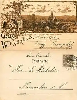 Wiesbaden Litho Holzimitation Zwerg o 2.1.1900